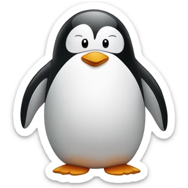 a penguin massaging sticker