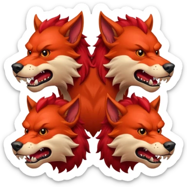 Red cerberus sticker