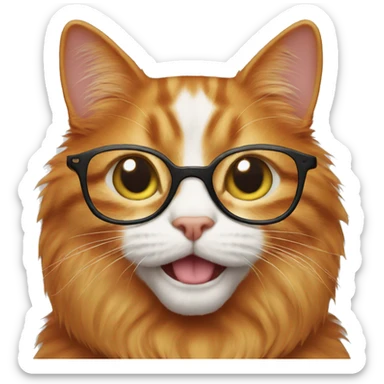 ginger cat with glasses sticker
