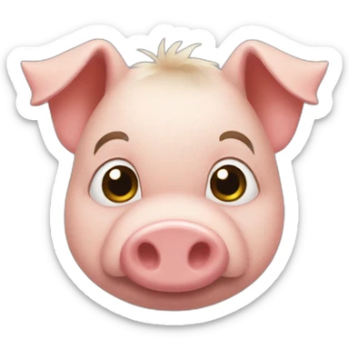 the little pig from three brothers who build a straw house sticker