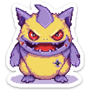 Gengar, the purple ghost Pokemon with red eyes and a mischievous grin sticker
