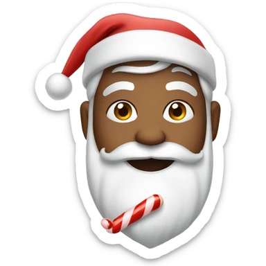 Santa with candy cane sticker