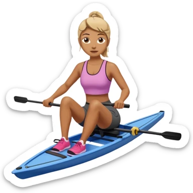 women workout  rowing  sticker