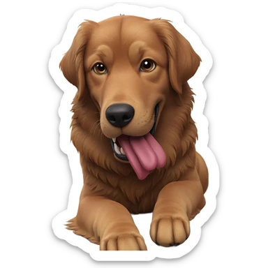 playful dog tongue out sticker