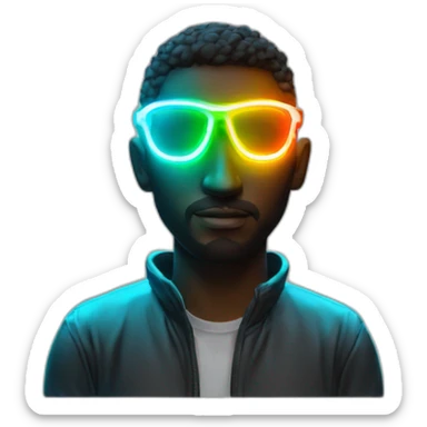 Focus Juicy booty neon sign style man sticker