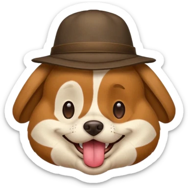 dog wearing a hat sticker