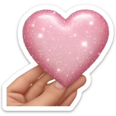 Baby pink love heart with sparkles  sticker
