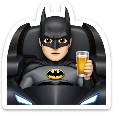 Batman dans sa batmobile mais il est bourre  sticker