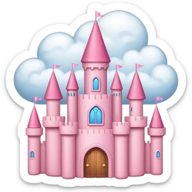cloud pink castle sticker