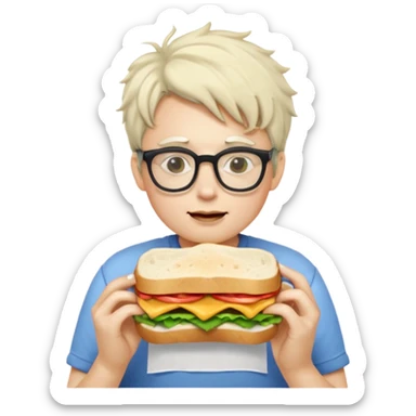 geek eating sandwicgh sticker