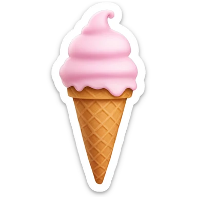 soft pink ice cream cone sticker