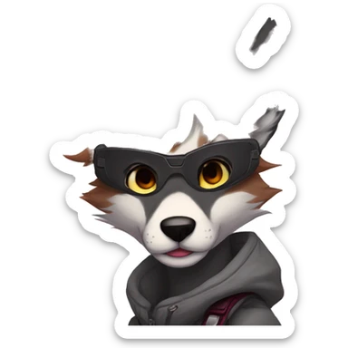 Edgy modern anthro furry by Falvie, LiLaiRa, AngieWolf sticker