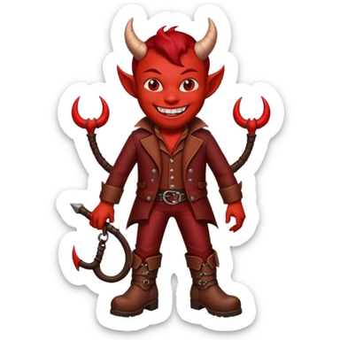 I need a devil wearing leather boots emoji sticker