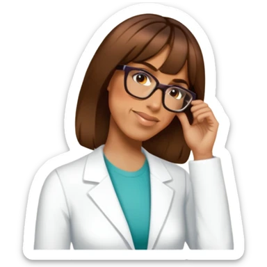 Brown hair, glasses, therapist, fit and lean sticker
