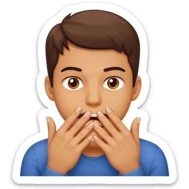 Person bitting nails  sticker