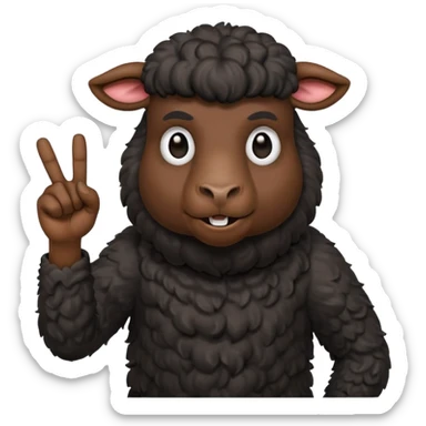 angery black sheep giving the middle finger sticker