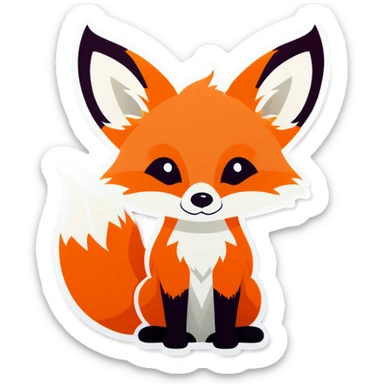 Tiny fox shy sticker