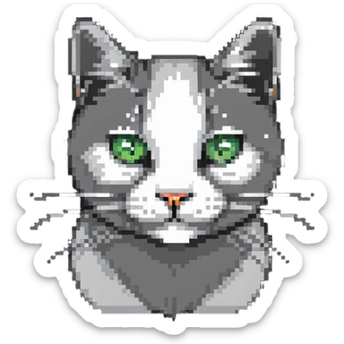 A happy cat with whiskers sticker