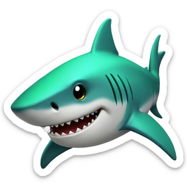 Shark with a top hat green sticker