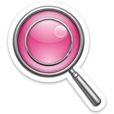 mix light pink dark pink and white girly chrome internet logo with a magnifying glass sticker