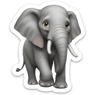 Un éléphant tout nu sticker