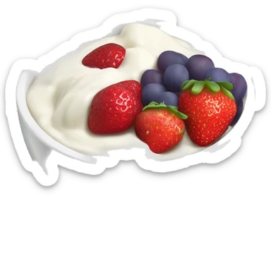 fruit yogurt bowl with strawberries and grapes sticker