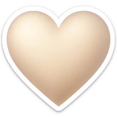 heart with a soft champagne gradient, digital illustration sticker