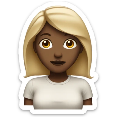 Dark blond girl shrugging sticker