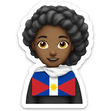 Black woman with Filipino flag sticker