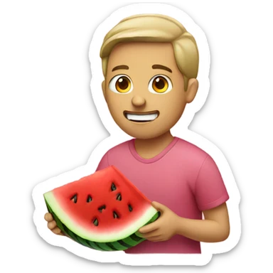 A person eating watermelon  sticker