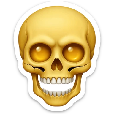 half face very hungry emoji, another half angry skull skeleton sticker