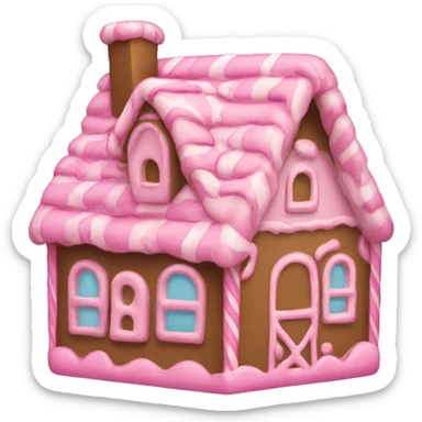 pink gingerbread house sticker
