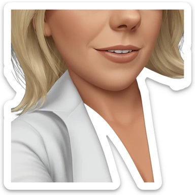 blonde girl in white shirt sticker