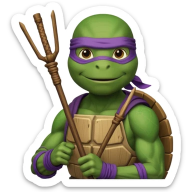 Donatello from Teenage Mutant Ninja Turtles, holding a bo staff sticker
