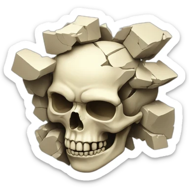 fragmented-skull sticker