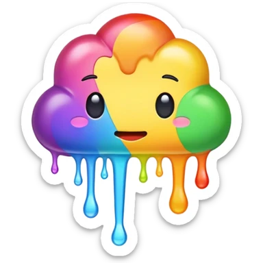 rainbow puke emoji sticker