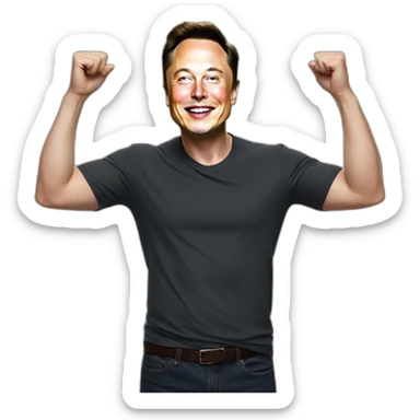 elon musk celebrate victory sticker