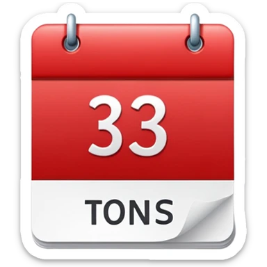 calendar with number 3 red top sticker