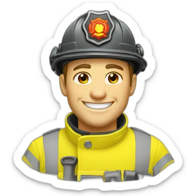 Ukrainian firefighter smile sticker
