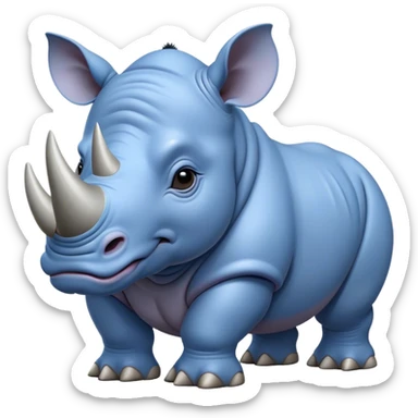 blue disney-style rhino sticker