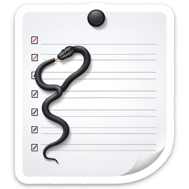 long curling to-do list paper looping up and down like a snake with tiny checkboxes fading into distance sticker