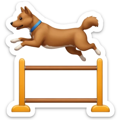 Cane che salta un’ostacolo sticker