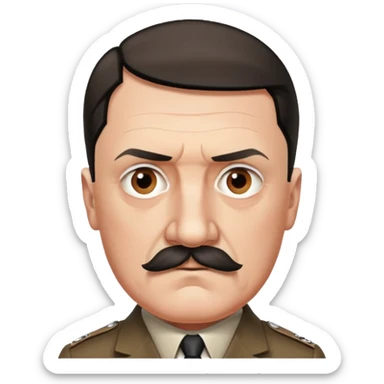 adolf hitler with an angular square mustache sticker