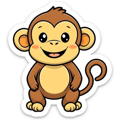 laughing monkey cartoonish sticker style sticker