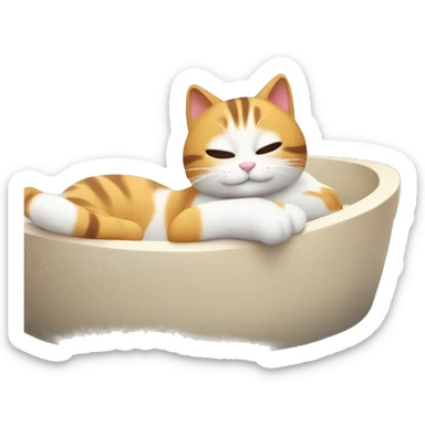 a cat relaxing at the spa sticker