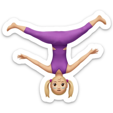 Girl doing backflip similar to acrobat emoji sticker