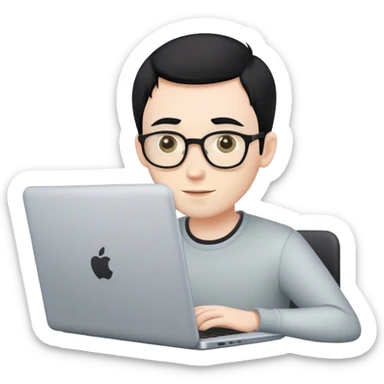 software engineer at laptop male short black hair pale sticker