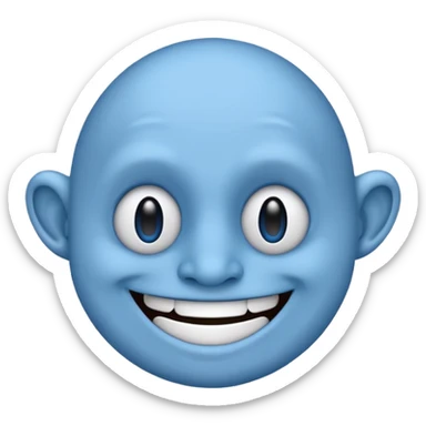 Blue emoji troll face sticker