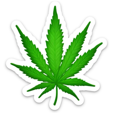 Marijuana leaf sticker