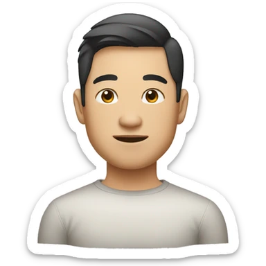 petite asian man clean shaven sticker